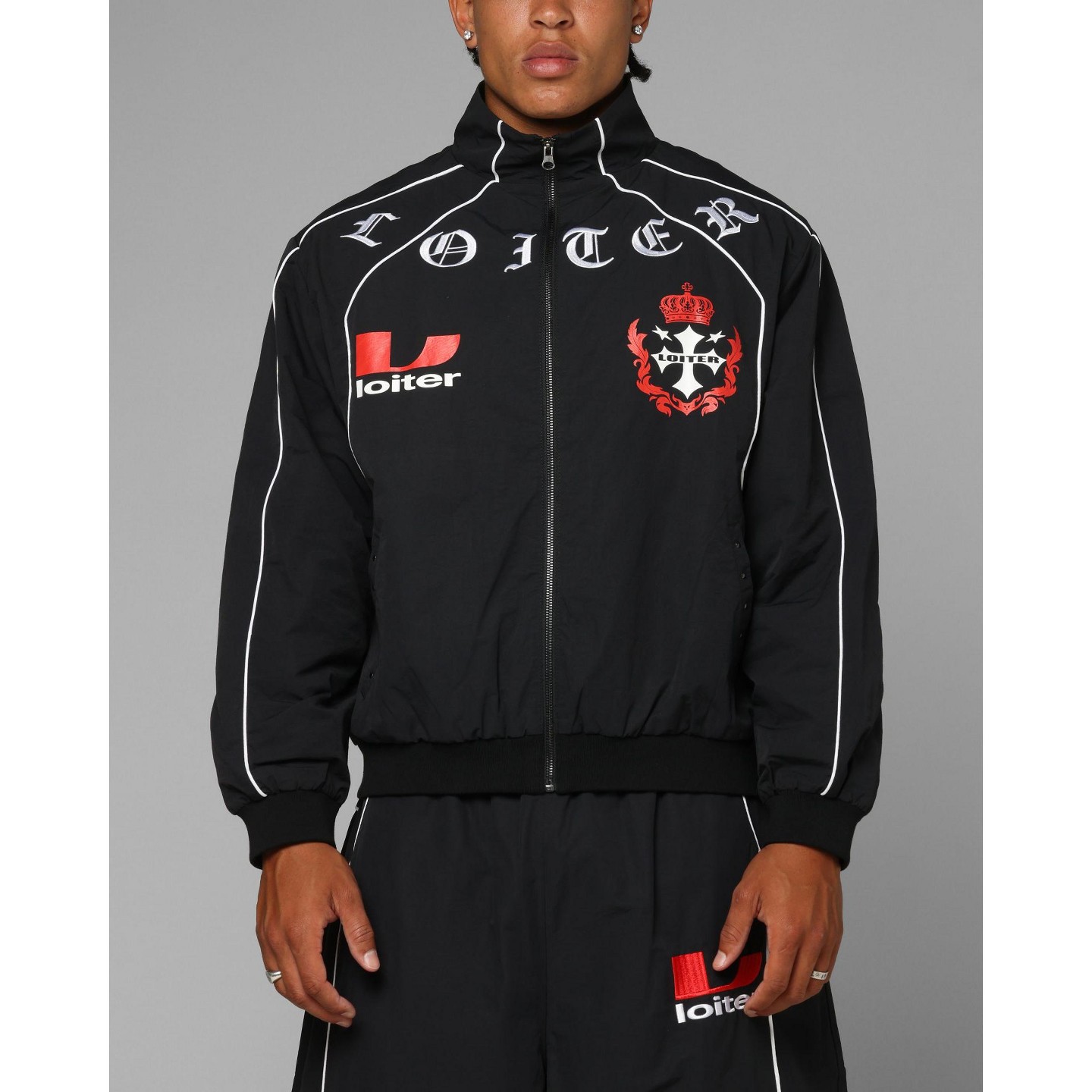 Мужская куртка LOITER Imperial Track Jacket, цвет: Чёрный — фото 1