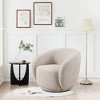 33.07'' Boucle Fabric Swivel Barrel Single Armchair Accent Chair with 360¡ã Swivel Base, No Assembly and Easy Cleaning - 2 of 4