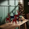 Christmas Festive Iron Deer Set of 6 – 12" Assorted Red/Green Decor by Melrose - 3 of 3