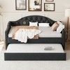 Twin Size Upholstered Daybed with Trundle and USB&Type-C Charging Ports - 2 of 4