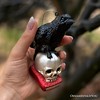 Raven on Skull and Book Glass Ornament, Horror Edgar Allan Poe Decoration| OrnamentallyYou - 4 of 4