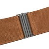 INSPIRE CHIC Women's Metal Interlock Buckle Stretchy Fashion Vintage Elastic Waist Belts 1 Pc - 2 of 4