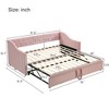 Twin Size Upholstered daybed with Pop Up Trundle, Pink - 4 of 4