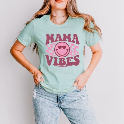 Simply Sage Market S.W.Smiley Checkered Mama Vibes Retro Short Sleeve Tee