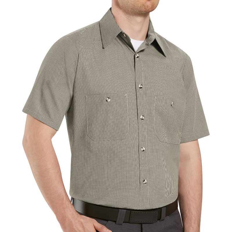 Red Kap Men's Short Sleeve Geometric Microcheck Work Shirt, 4 of 5