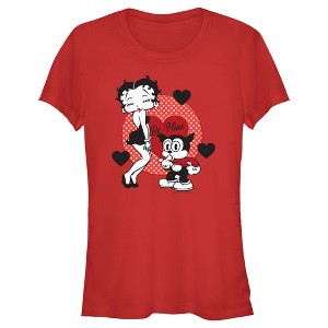 Juniors Womens Betty Boop Valentine's Day Bimbo Be Mine T-Shirt - 1 of 4