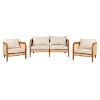 Christopher Knight Home Maciej 3 Piece Outdoor Rustic Acacia Wood and Rattan Seating Set - 2 of 4
