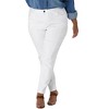 Agnes Orinda Women's Plus Size Mid Rise Stretch Washed Skinny Denim Jeans - 3 of 4