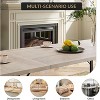 71 Inch Farmhouse Dining Table for 6-8 People, Rustic Style Rectangle Kitchen Table, Geometric Metal Legs & Thick Wood Tabletop, Easy to Clean - 3 of 4
