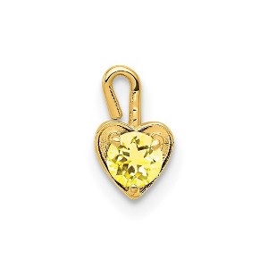 Black Bow Jewelry Nov Synthetic Citrine 14k Yellow Gold Heart Pendant Enhancer, 5mm - 1 of 4