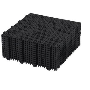 Dolonm 12"x12" Black Interlocking Deck Tiles - Rosette Pattern, 6613 LB Capacity, Waterproof & Anti-Slip - 1 of 4