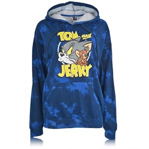 Mens Tom & Jerry Battle Hoodie - Classic Hanna-Barbera Long Sleeve Sweatshirt - Vintage Cartoon Hoodie - 1 of 4