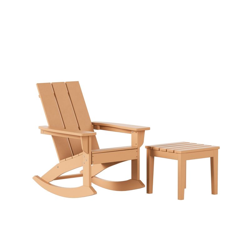 WestinTrends Modern Adirondack Outdoor Rocking Chair with Side Table Set, 1 of 3