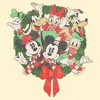 Mens Mickey & Friends Christmas Distressed Group Wreath T Shirt - 2 of 4