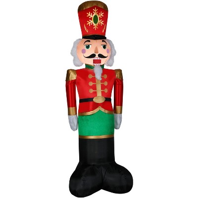 Gemmy Christmas Airblown Inflatable Mixed Media Luxe Nutcracker, 8 ft Tall, Multicolored