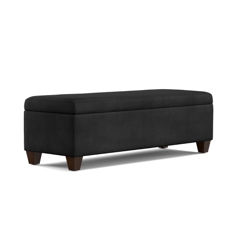 black storage ottoman seat