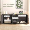 55 Inch Cat Litter Box Enclosure for 2 Cats, Large Hiddden Litter Box Enclosure Furniture 3-in-1 Wooden Cat Washroom Furniture with Barn Door White - 2 of 4