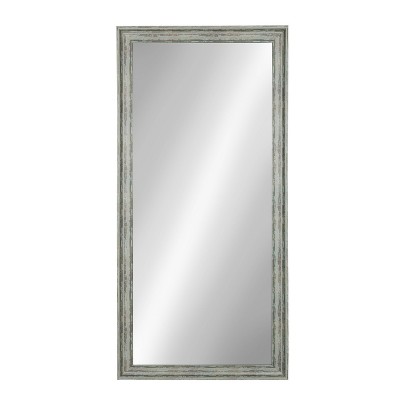 29" x 64" McKinley Distressed Framed Wall Beveled Mirror Teal - Kate and Laurel