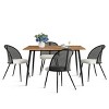 5 Piece Dining Set with MDF Wood Table and Bouclé Upholstered Chairs Featuring Cane Back Design for Small Spaces or Apartments-Maison Boucle - 3 of 4