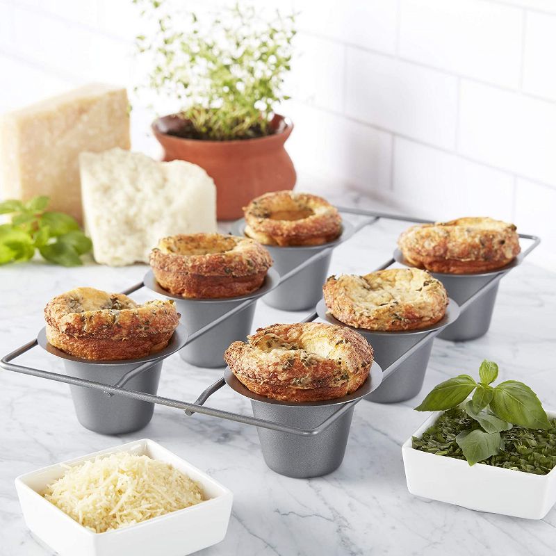 Chicago Metallic Professional 6-Cup Popover Pan, Silver, 4 of 5