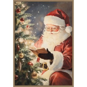 Amanti Art Santa Reading II by Melloi Art Prints Canvas Wall Art Print Framed - 1 of 4