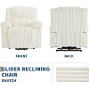 Corduroy Recliner Chair,Manual Recliner Sofa with Handle,Pillow Top Arms and Side Pocket - 3 of 4