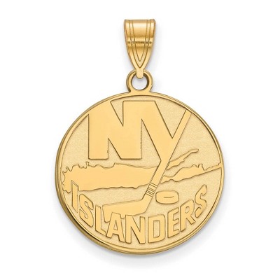 Black Bow Jewelry 10k Yellow Gold New York Islanders NHL Large Pendant
