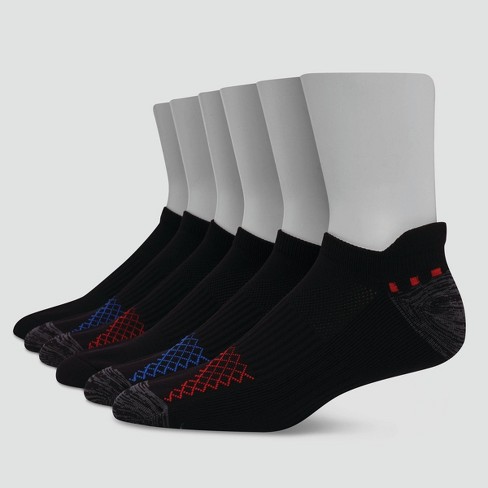 Hanes Premium Men's X-temp Performance Heel Shield Socks 6pk - Black ...