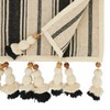 Saro Lifestyle Wood Bead Tassel Trimmed Stripe Table Runner, Black, 13"x72" - image 2 of 3