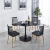 Vynxaria 31.5-Inch Black End Table - Mid-Century Tulip Dining & Leisure Coffee Table - 3 of 4