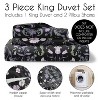 Sweet Jojo Designs Girl King Duvet Cover and Shams Set Boho Floral Wildflower Black and Purple 3pc - 4 of 4