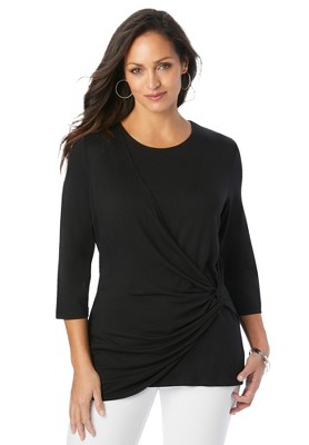 Jessica London Women's Plus Size Everyday Knit Side Knot Tee : Target