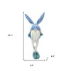 HomeRoots 20" Blue and White Fabric Rabbit Easter Standing Gnome Tabletop Sculpture - 3 of 4