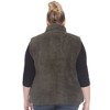 Plus Size Zip up High Pile Fleece vest -White Mark - 3 of 4