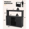 Coffee Bar Cabinet 55", Large Kitchen Hutch,Built-in Power Outlet, Tall Buffet Cabinet with Barn Sliding Door, Wine Glass Rack & Ample Storage - 2 of 4