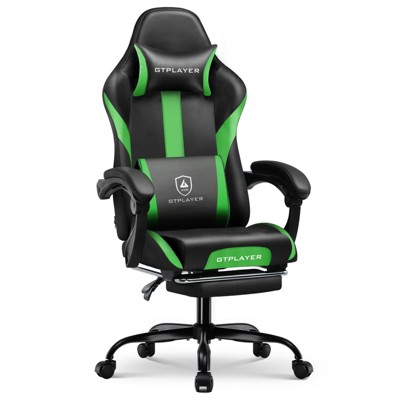 GTPLAYER Ergonomic Gaming Chair, PU Leather Computer Chair with Footrest, Lumbar Support for Adults