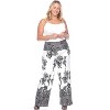 Women's Plus Size Floral Paisley Printed Palazzo Pants - White Mark - 2 of 3