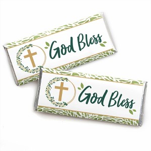 Big Dot of Happiness Elegant Cross - Candy Bar Wrapper Religious Party Favors - Set of 24 - 1 of 4