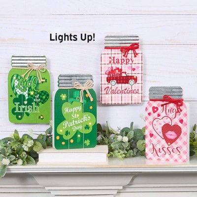 The Lakeside Collection Lighted Mason Jar Wall Plaques