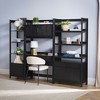 Saracina Home 3pc Fluted Hutch Desk with 1 Narrow Bookcase and 1 Wide Bookcase - 4 of 4