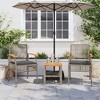 vidaXL Patio Chairs with Cushions 2 pcs Gray Poly Rattan Acacia Wood - 3 of 4