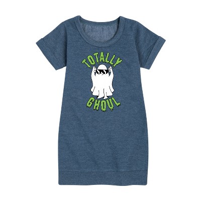 Girls' - Instant Message - Fall Graphic Short Sleeve Fleece Dress