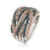 Ross-Simons 1.00 ct. t.w. Blue and Champagne Diamond Ring in Sterling Silver - 3 of 4