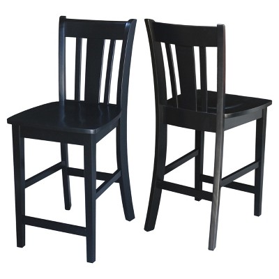 San Remo Solid Wood 24" Black Counter Height Stool