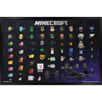  Trends International Gallery Pops Minecraft: Iconic Pixels -  Mobs - Ender Dragon Wall Art Wall Poster, 12 x 12, Black Framed Version :  Everything Else