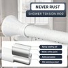 White Shower Curtain Rod 36 - 84 Inch No Slip No Drill Stainless Steel Spring Tension Adjustable Bathroom Window Bedroom - 2 of 4