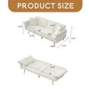 79 inch corduroy sofa bed, foldable double sofa bed with folding armrests, suitable for living rooms - Leovsnove - 4 of 4