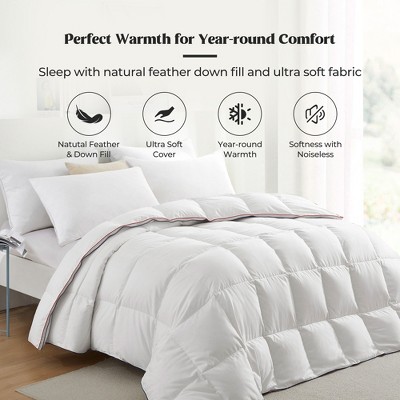 Peace Nest  All Season White Goose Feather Down Comforter