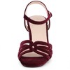 BLISSFUL STEP Women's Velvet Chunky Heel Slingback Heeled Sandals - 3 of 4