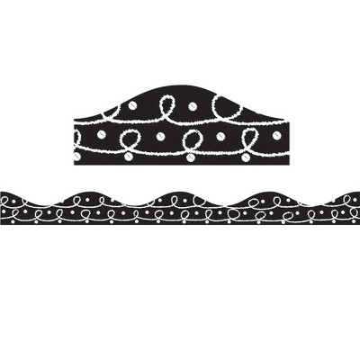 Black and White Magnetic Chalk Loop Border Set